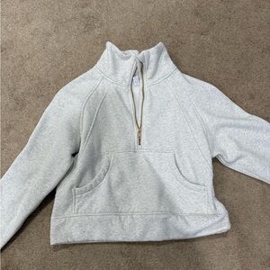 Amazon Women's Light Gray Half-Zip Sweater